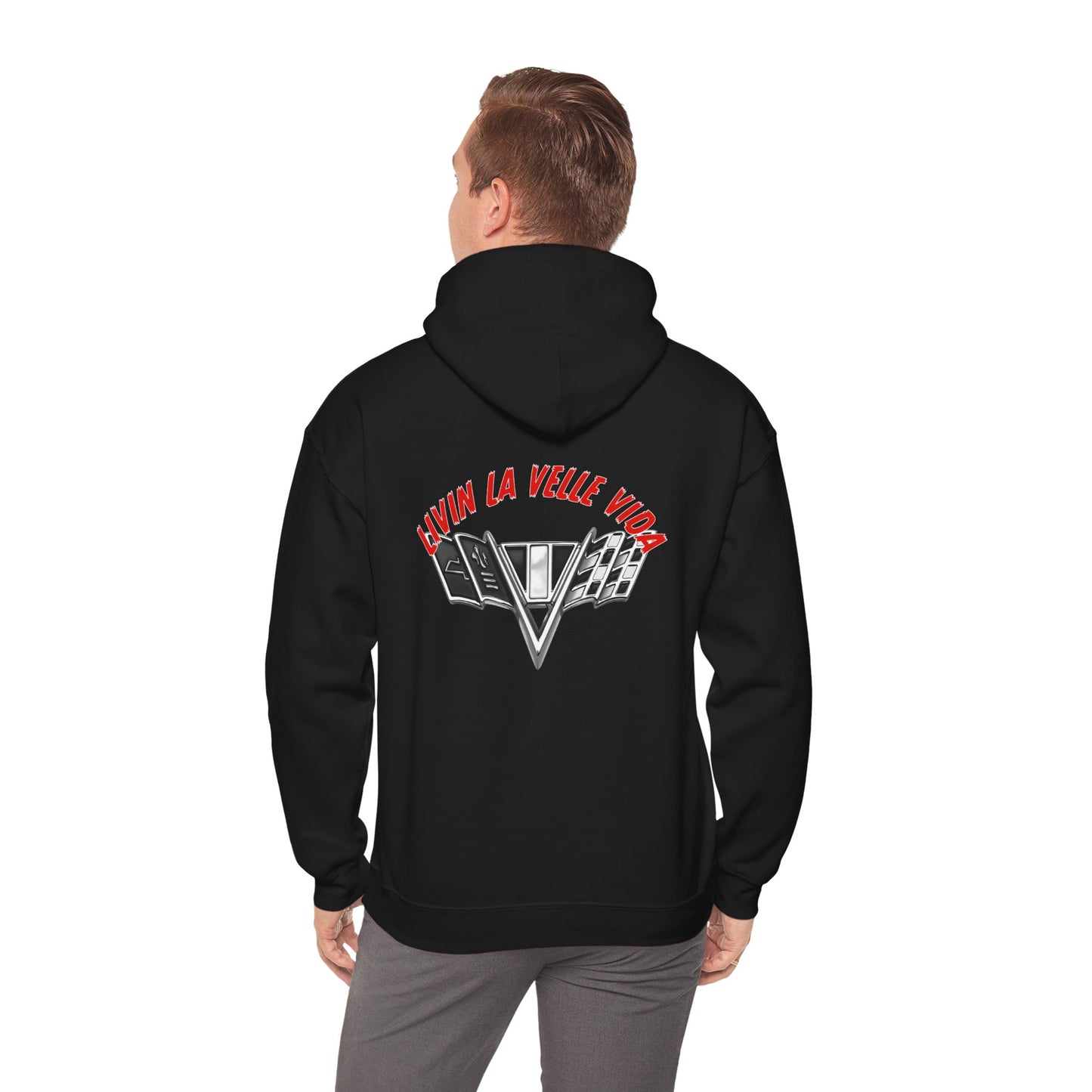 Unisex Heavy Blend™ Hooded Red Velle Vida Logo Sweatshirt
