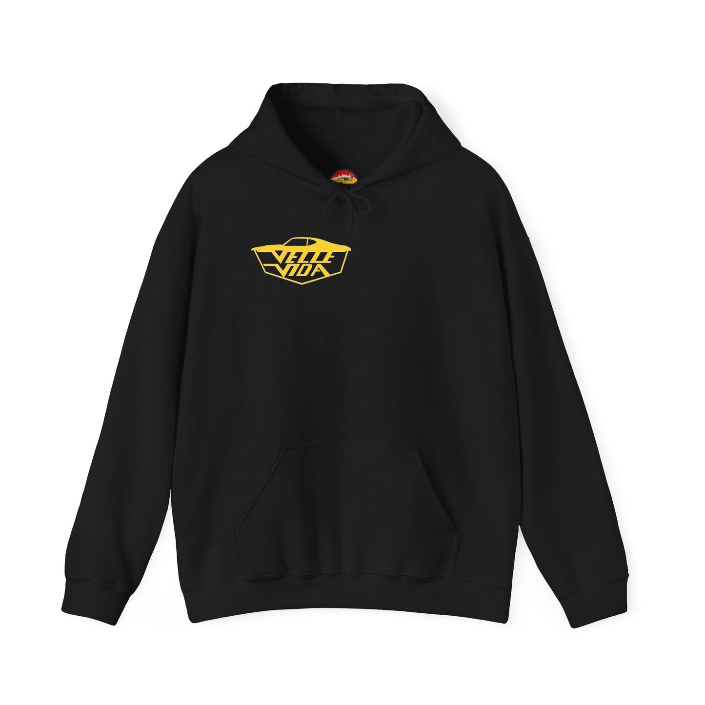 Unisex Heavy Blend™ Hooded Yellow Velle Vida Logo Sweatshirt