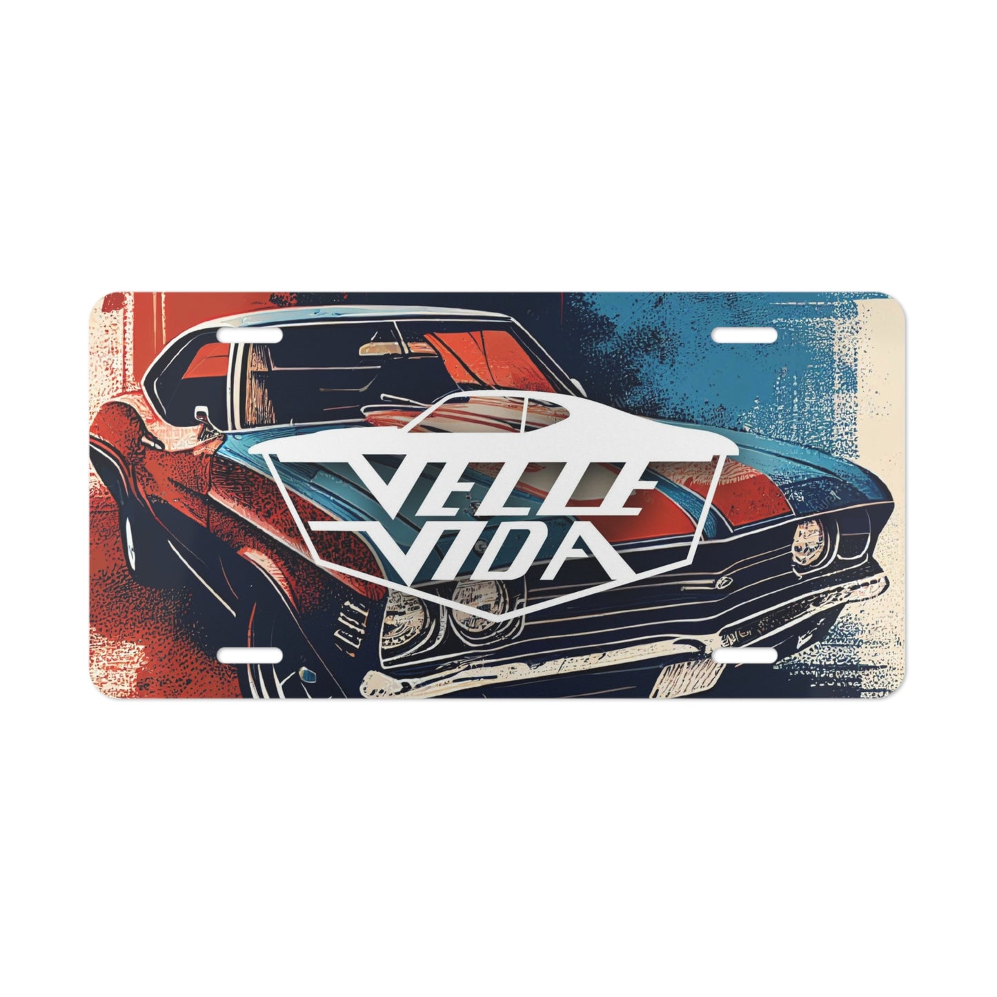 VELLE VIDA Red White and Blue Vanity Plate