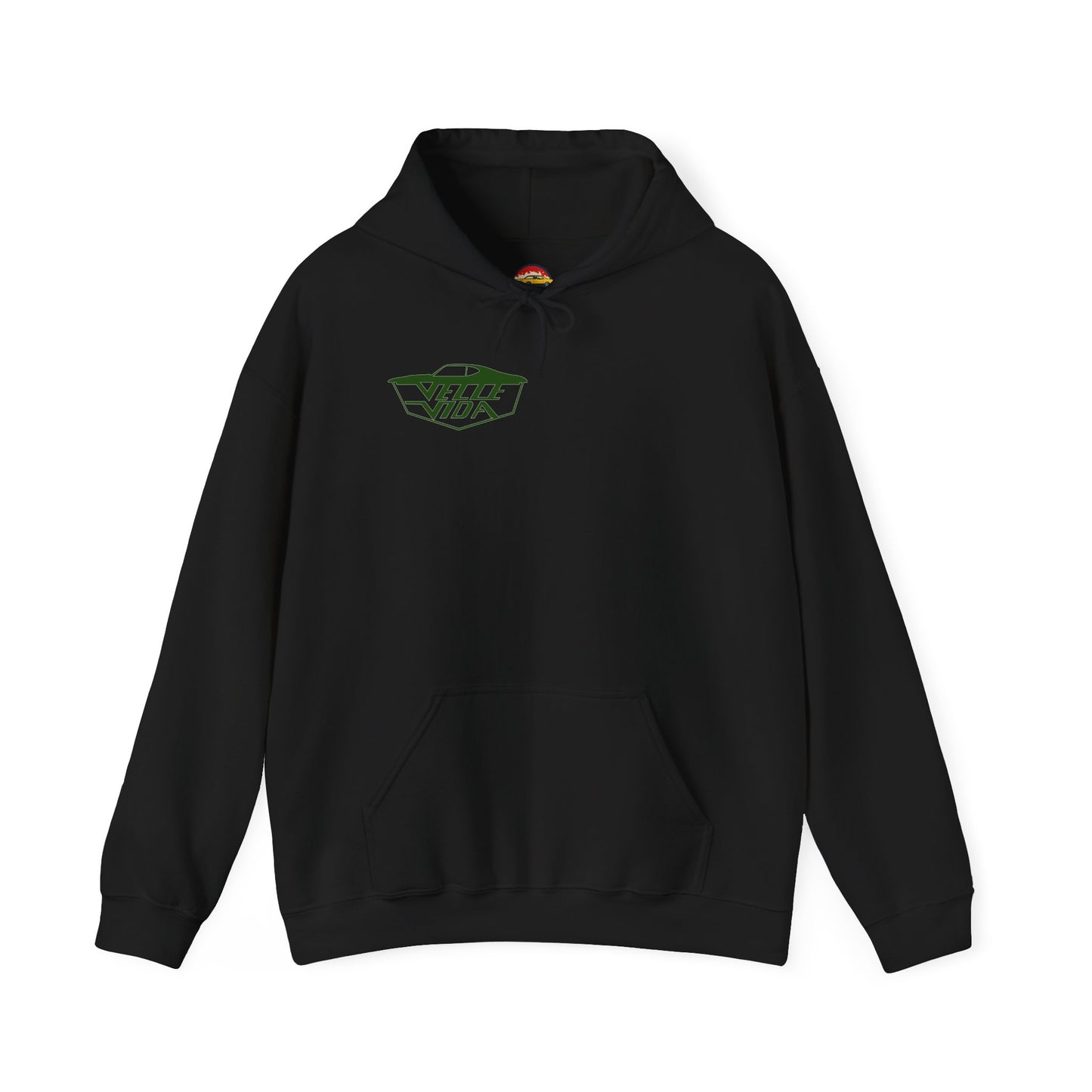 Unisex Heavy Blend™ Hooded Green Velle Vida Logo Sweatshirt